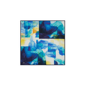 Pañuelo cuadrado de poliéster azul con estampado abstracto - Product Image 2