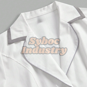 Blouse de laboratoire dentaire blanche pour femmes blouse de laboratoire de docteur en coton respirant de style à manches longues pour femme - Product Image 4