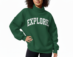 2026 Customized Autumn Winter <b>Long</b> Casual Solid Mock Neck Pullover <b>Sweatshirt</b> <b>For</b> <b>Women</b> - Product Image 6