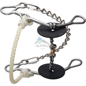 Reinsman josey Go around Barrel Racing bit noseband STAGE D การรวมกัน7.5 "แก้มสแตนเลส5.5" ปาก dogbone ทองแดง - Product Image 3