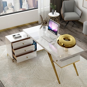 Modern Executive <b>Desk</b> Wood Ceramic Surface <b>Large</b> Manager Office Table with Storage Drawer Ergonomic Assembled Wooden Director Wo - Product Image 3