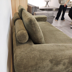 Canapé-<span class=keywords><strong>lit</strong></span> convertible 2-en-1 pliable avec oreiller, en velours côtelé vert, canapé compressé pour appartements - Product Image 4