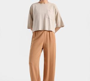 Dernière conception recadrée coupe ample femmes T-Shirt à manches courtes respirant meilleur matériau grande taille porte porter T-shirt - Product Image 4