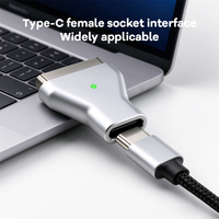 Adaptateur de charge rapide magnétique USB C 5A 100W pour ordinateur portable, convertisseur PD Trigger Type-C, double LED, coque en alliage de zinc blanc YZNRR