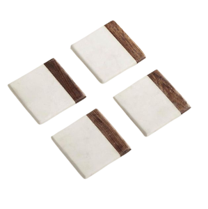 ที่รองแก้วหินอ่อนทรงสี่เหลี่ยมหลากสีสำหรับตกแต่งโต๊ะงานแต่งงานงานปาร์ตี้ - Product Image 1