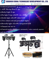 Profesional portátil Dj luces Disco Dj equipo Gig Bar Rgbw doble cara cabeza móvil Led Par Bar iluminación de escenario con soporte