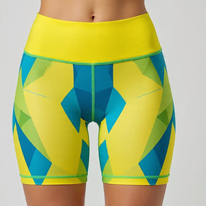 Short de Compression Imprimé Taille Haute pour Femme Couche de Base Athlétique Écologique Respirant Polyester/Coton - Product Image 5