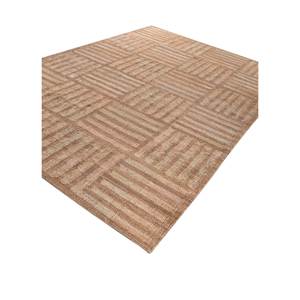 พรมทอแบนลายเรขาคณิตสีเบจและสีน้ำตาล Nomadic Threads รุ่น PDJT-617 ทำจากปอกระเจา สำหรับตกแต่งบ้าน ห้องนั่งเล่น ขนาด 9x12 นิ้ว - Product Image 2