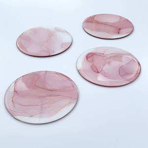 Artistic <b>Wooden</b> <b>square</b> Coasters Glossy Abstract Marble Handmade Mats High Quality Perfect for Modern Home Decor Gifting Sets - Product Image 2