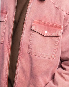 Veste de travail en toile 100% coton personnalisée avec doublure, surdimensionnée, lourde, à fermeture éclair, en denim, veste de travail en fourrure - Product Image 4
