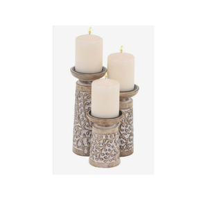 Proveedores al por mayor de candelabro de madera de diseño elegante forma y tamaño personalizados portavelas de madera al precio más barato - Product Image 1