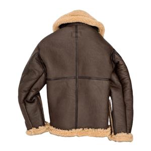 Chaqueta de cuero de piel sintética gruesa para hombre con cierre de cremallera estilo callejero abrigo de invierno a prueba de viento patrón de letras teñidas lisas - Product Image 6