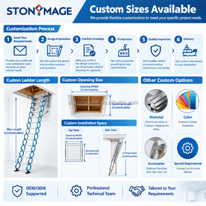 New Folding Loft Stairs Retractable Attic <b>Ladder</b> <b>Telescopic</b> Stair <b>Ladder</b> with Handrail Space Saving Solution for Residential Use - Product Image 6