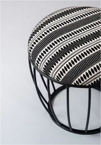 Luxury metallic sitting stool black cage <b>legs</b> ottoman wholesale usage home hotel room restaurant indoor outdoor living room 2023 - Product Image 3