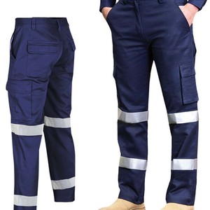 Customizable Breathable CE Certified Hi Visibility Cotton Heavy Duty Reflective Safety Workwear <b>Pants</b> Digital Printing Men - Product Image 1