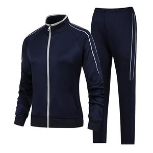 Survêtement athlétique respirant 2 pièces pour femme Survêtements d'entraînement à fermeture éclair intégrale 100% coton du Pakistan - Product Image 1