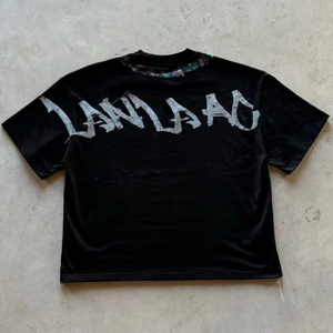 เสื้อยืดผ้าฝ้ายโอเวอร์ไซส์สำหรับผู้ชาย280พิมพ์ลายตัวหนังสือบนหน้าจอ DTG แบบกำหนดเองเสื้อยืดคอกลมหนา300 GSM - Product Image 5