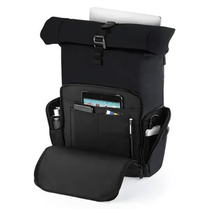 Q-Tech Custom <b>Roll</b>-Top <b>Backpack</b> Promotional Charge <b>Backpack</b> with Unique Design for Merchandising - Product Image 4