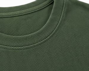 T-shirt court vert olive pour homme, 100 % coton, col rond, manches courtes, décontracté, couleur unie, jersey tricoté - Product Image 4