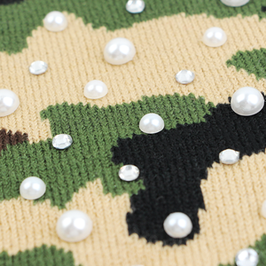 Tendances de la mode, bonnet d'hiver avec logo personnalisé, camouflage décontracté, jacquard, strass, bonnet en tricot camouflage, bonnet en perles - Product Image 6