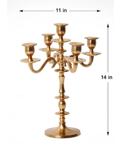 Bougeoir en aluminium à 5 bras au design unique, candélabre de table pour mariage, décoration de table, pot à bougie pour l'accentuation de la maison - Product Image 4