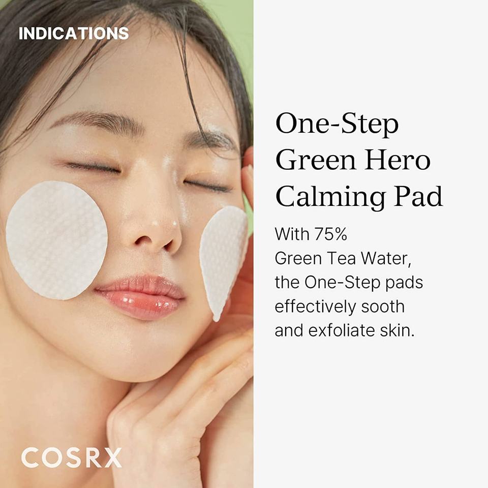 Korean Skin Care Products Facial Products Skincare Toner COSRX One Step Green Hero Calming Pad 70ea