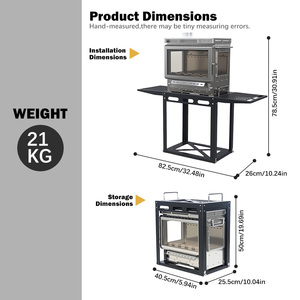 Poêle pliable INBESTCAMP, poêle de <span class=keywords><strong>tente</strong></span> pliable, <span class=keywords><strong>chauffage</strong></span> autonome avec cheminée, poêle <span class=keywords><strong>à</strong></span> glace Lena - Product Image 2