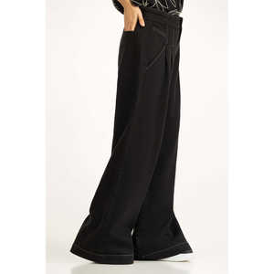 กางเกงลำลองผ้าแคนวาสทรงขากว้างสำหรับผู้หญิง WM-NDJ-WS25-002 กางเกงคาร์โก้ตกแต่งกระดุม ระบายอากาศได้ดีและน้ำหนักเบาสำหรับเด็กผู้หญิง - Product Image 5