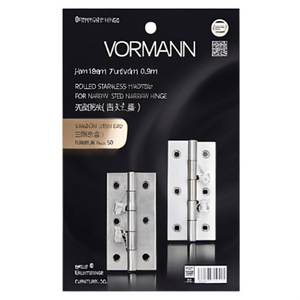 Charnière étroite en acier inoxydable laminé VORMANN, hauteur 40 mm, largeur 26 mm, épaisseur 0,9 mm, pour meubles, lot de 50 - Product Image 3