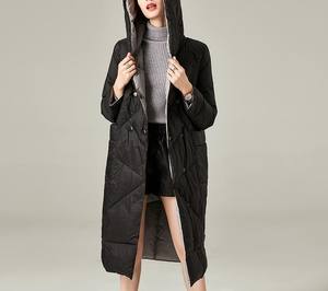 Veste d'hiver personnalisée pour femmes en gros manteaux de canard courts et chauds col à capuche coupe-vent grande taille coton imperméable respirant - Product Image 1