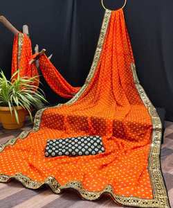 Kanchipuram Silk crape sarees: สำรวจดีไซน์ที่ถูกเลือกมากที่สุดในผ้าซาตินผ้าชีฟอง Chinon SANA sarees - Product Image 5