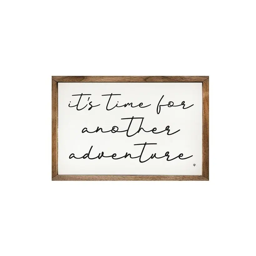It's Time For Another Adventure Wood Framed Print Wood Signs with Inspirational Quotes