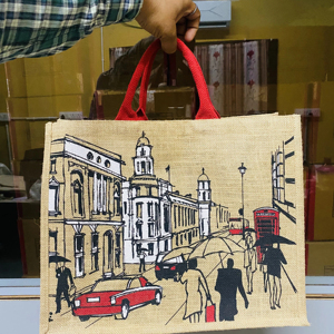 ถุงผ้าแคนวาสพิมพ์ลายที่ทันสมัยเป็นมิตรกับสิ่งแวดล้อมช้อปปิ้งร้านขายของชำชายหาดกระเป๋าถือประจำวันสำหรับใช้ในการส่งเสริมการขาย - Product Image 1