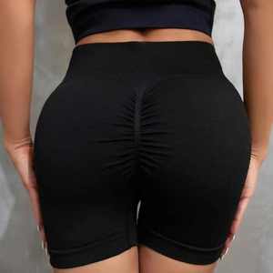 Short de Yoga solide respirant taille haute avec logo personnalisé en tissu doux au beurre avec poches à séchage rapide et anti-odeur taille XL XXL - Product Image 5