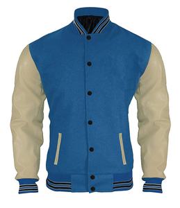 แจ็กเก็ตฤดูหนาวสำหรับผู้ชายเสื้อเบสบอลวินเทจแขนหนังปักโลโก้แฟชั่นตามสั่ง - Product Image 2