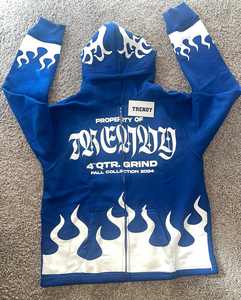 Sweats à capuche sérigraphiés vierges personnalisés pour homme Marron Sweat à capuche zippé personnalisé d'usine Impression bouffante basiques coton mélangé - Product Image 1