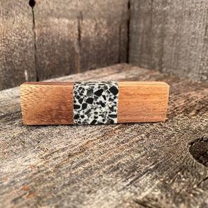 Pomo de gabinete de diseño único Tirador de cajón redondo de resina blanca y madera en forma Circular/ovalada/cuadrada/rectangular Manija de muebles - Product Image 1