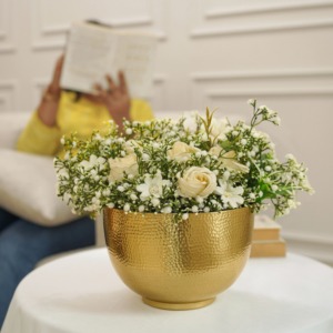 Vase en métal d'inspiration vintage pour salon salle à manger chambre et présentoir de fleurs créatif - Product Image 5