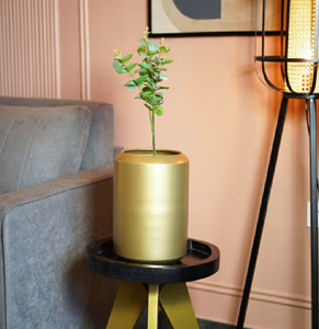 Sleek <b>gold</b> metal <b>planter</b> adds luxury to modern interiors, ideal for side tables and decor accents, available at wholesale prices - Product Image 1