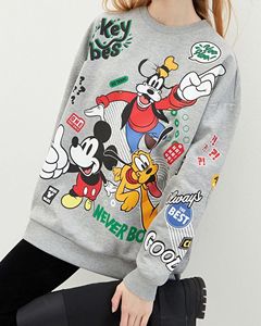 เสื้อมีฮู้ดมีซิปสำหรับผู้หญิงเสื้อผ้าแนวสตรีทผ้าเทอร์รี่ปักลายการ์ตูนกันน้ำ - Product Image 3