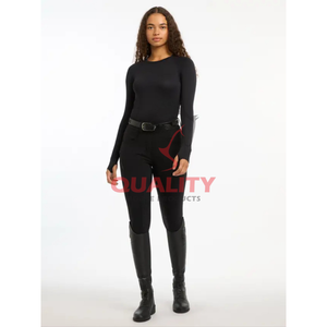 Chemise équestre pour femmes été respirant léger stretch haut d'équitation évacuant l'humidité vêtements de sport élégants hauts - Product Image 6