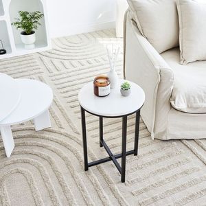 Mesa de centro de extremo lateral de madera redonda pequeña de anidación moderna para muebles de sala de estar de dormitorio - Product Image 1