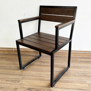 Ensemble de table en bois massif CBBA105 120x75cm, design moderne et traditionnel avec 4 fauteuils pour salon de ferme, mobilier de maison - Product Image 3