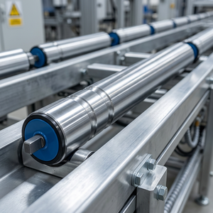 Rouleau de convoyeur silencieux pour salle blanche, entraîné par courroie à joint torique, avec boîtier en plastique, pour l'industrie alimentaire, roulement à billes en acier pour tuyaux, rouleau à huile - Product Image 1