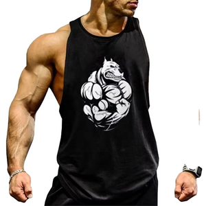 <b>Men's</b> Graphic Gym Tank Tops Printed <b>Muscle</b> Fit Workout Stringer <b>Vest</b> Bodybuilding Sleeveless Fitness Shirts - Product Image 4