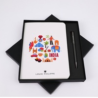 Ensemble cadeau d'affaires haut de gamme à succès, comprenant 2 carnets A5 (fini lin) avec stylo métallique, pour cadeaux d'entreprise au meilleur prix