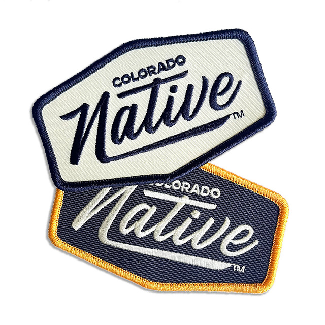 Wholesale Eco-Friendly Denim Fabric Iron-On Glow-in-Dark Custom Logo Embroidery Patches Self-Adhesive for Clothing Jeans Hats