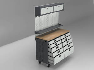 Gabinete de Herramientas Rodante OEM Resistente, Banco de Trabajo con Recubrimiento Electrostático en Polvo, Sistema de Almacenamiento Móvil para Mecánicos con 10 Cajones - Product Image 5