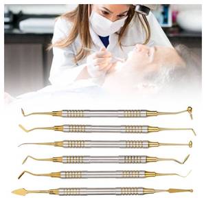 6Pcs Dental Instruments Composite Resin Filling <b>Spatula</b> <b>Set</b> with Titanium Plated Heads for Precise Restorations Surgery Kit/ - Product Image 1