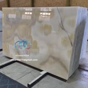 Dalles de marbre onyx poli élégantes, panneaux décoratifs de luxe, pierre naturelle pour intérieurs - Product Image 3